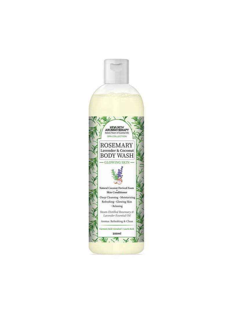 KEYA SETH AROMATHERAPY, DEVICE OF DROP Keya Seth Aromatherapy Rosemary Lavender Coconut Body Wash Glowing Skin Moisturizing  Refreshing Natural Coconut Derived Foaming  Conditioner 200ml  - Image 1