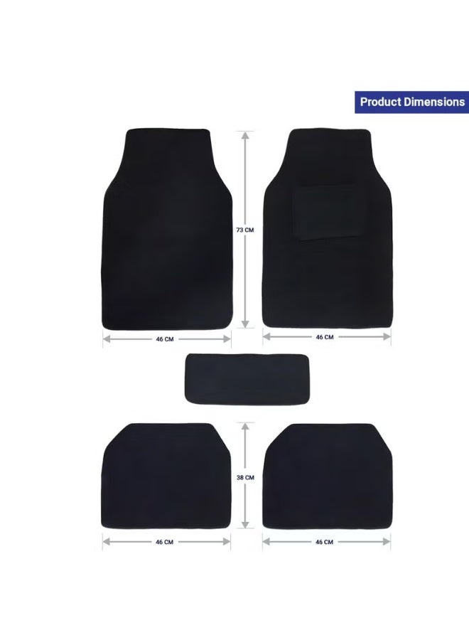 Classic Carpet Style Universal Car Mats for BMW 5 Series, 2019-2020 Model, Black Color Anti Slip Car Floor Foot Mats, Complete Set of 5 Piece, Executive Series - Image 3