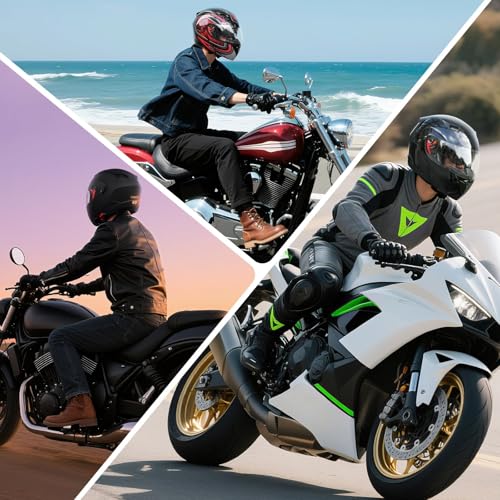 TIANDU DOT Approved Modular Flip-Up Dual Visor Motorcycle Full Face Helmet for Adults Men & Women with 2 Removable Visors (1 Clear + 1 Tinted)，Suitable for Powersports (Black and Red, Medium) - Image 3