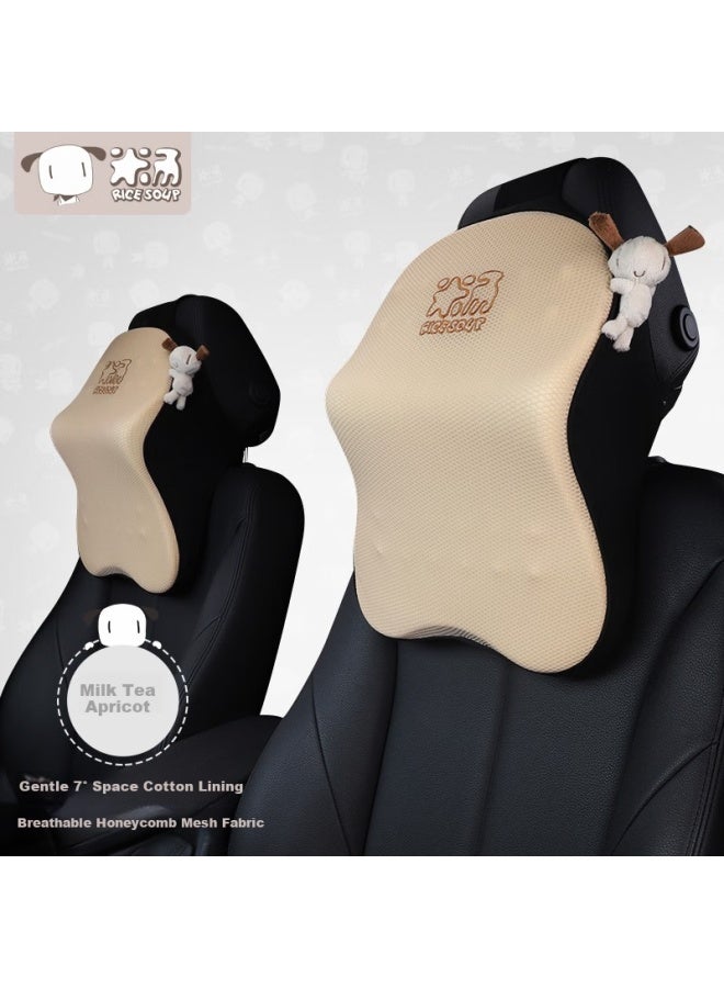 Icaroom Car Headrest Space Memory Foam Neck Pillow Four Seasons Universal Car Cushion T-602ms-x Milk Tea Almond - Image 5