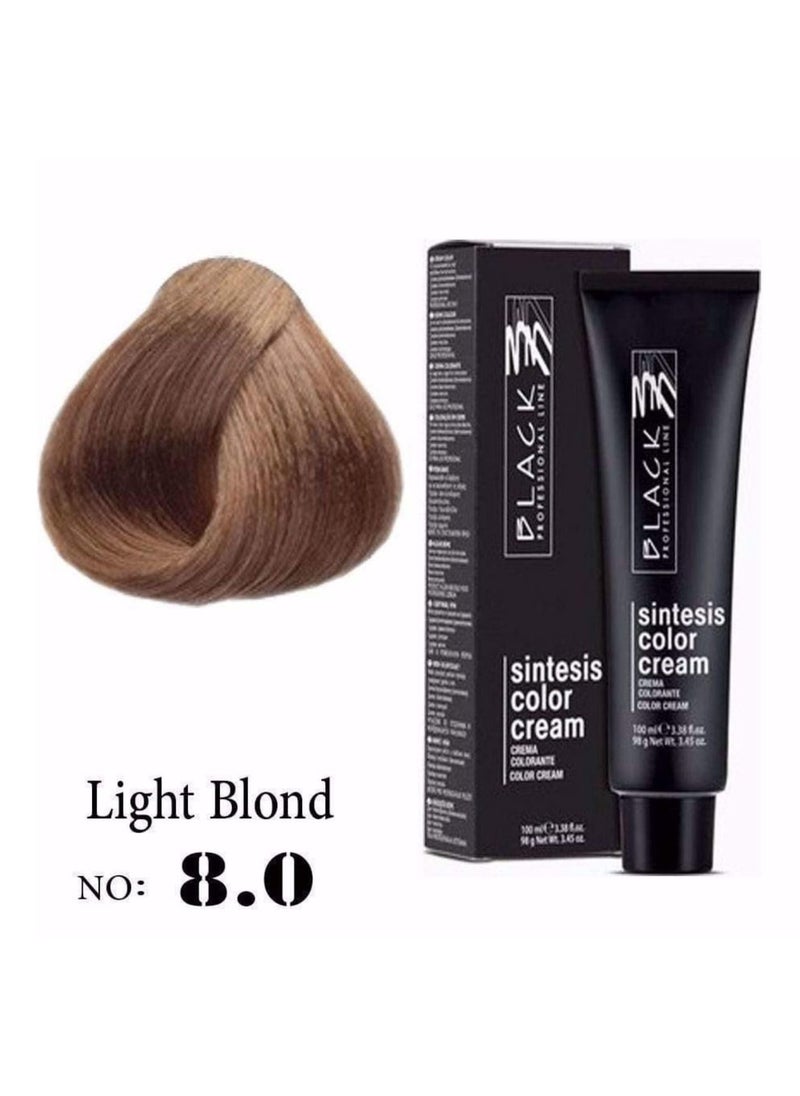 BLACK PROFESSIONAL LINE - Black Sintesis Color Cream Light Blonde 8.0 - Image 1
