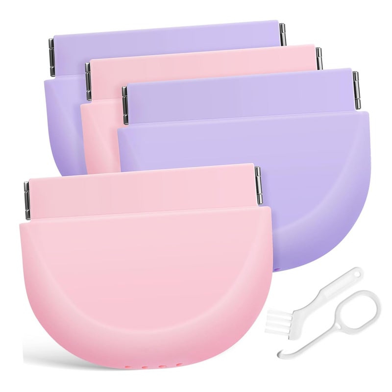 FRCOLOR 4 Pack Leakproof Retainer Case Pinch Closure Denture Storage Holder Compact Cute Colors - Image 2