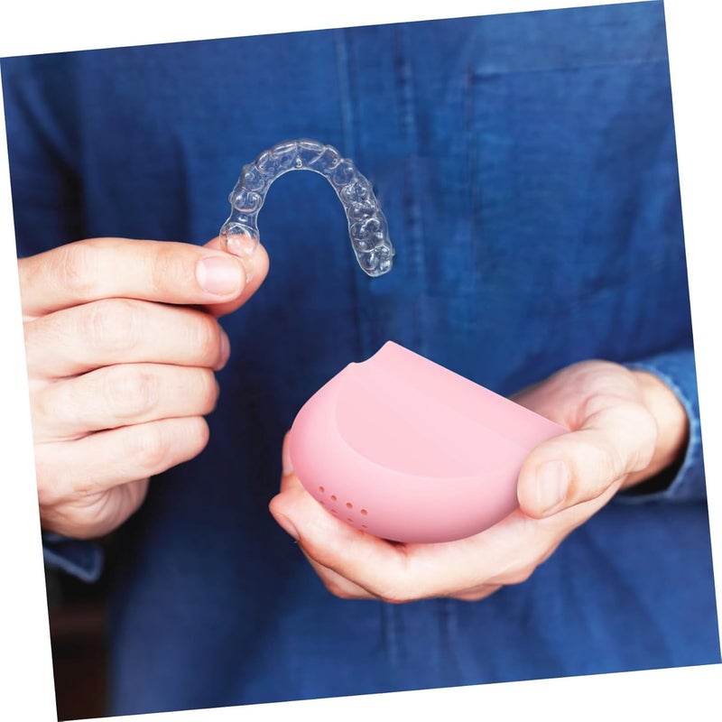 FRCOLOR 4 Pack Leakproof Retainer Case Pinch Closure Denture Storage Holder Compact Cute Colors - Image 5