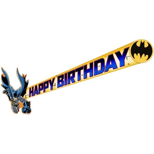 Party Express Batman Happy Birthday Party Banner-1 piece - Image 1