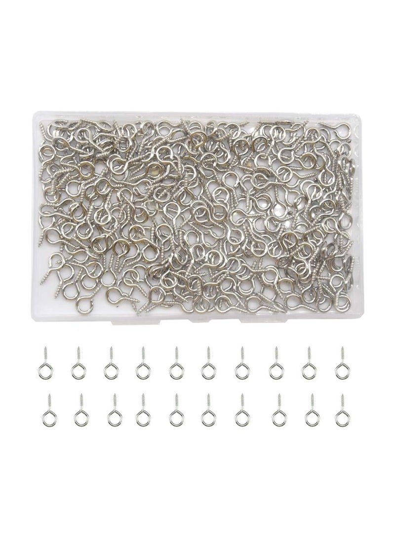 300 PCS Mini Screw Eye Nails, Self Tapping Screw Hooks for Craft Projects - Image 1