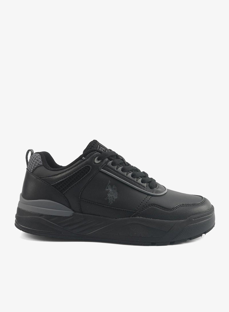 U.S. Polo Assn. Men's Black Low-Top Sneakers - Modern Solid Design Shoes, Durable and Stylish Casual Footwear - Image 1