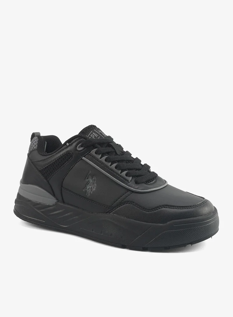 U.S. Polo Assn. black Men's Black Low-Top Sneakers - Modern Solid Design Shoes, Durable and Stylish Casual Footwear for Men | Best Price UAE