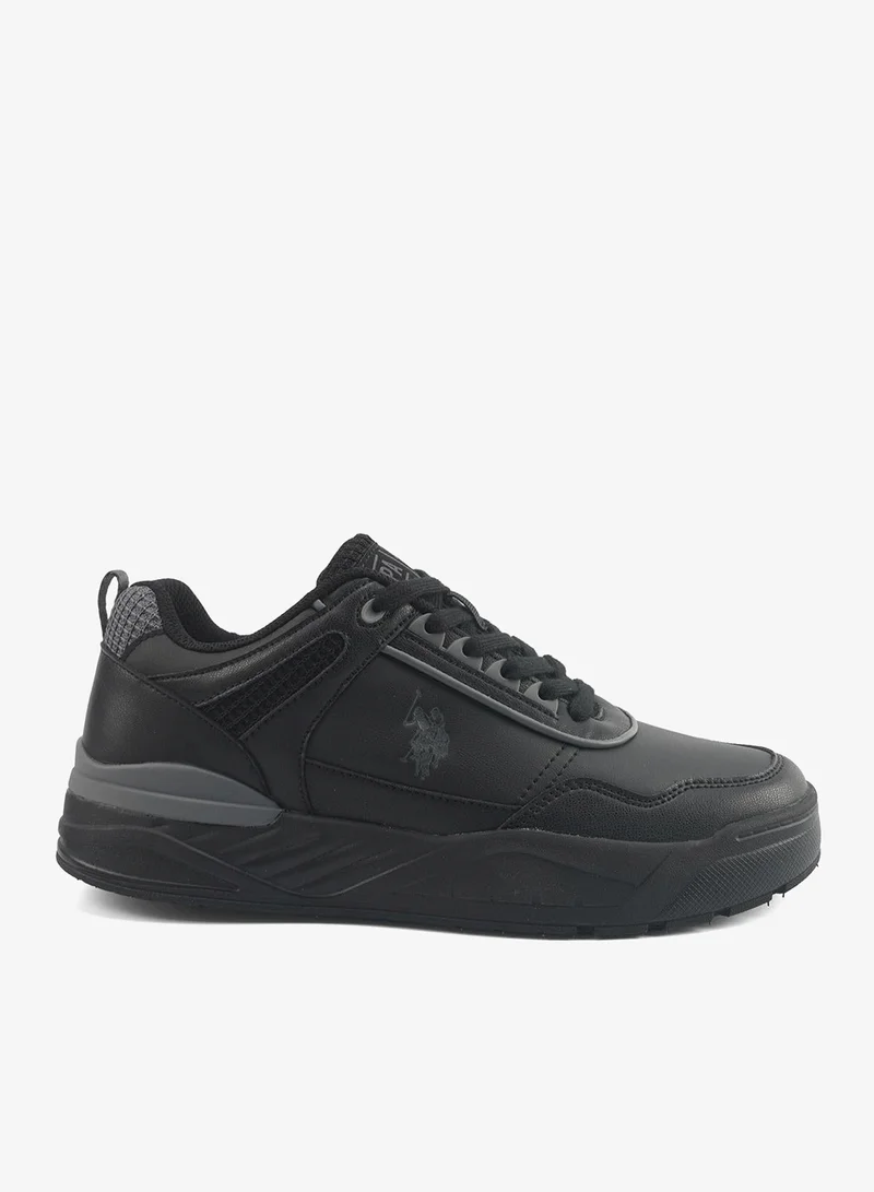 U.S. Polo Assn. Men's Black Low-Top Sneakers - Modern Solid Design Shoes, Durable and Stylish Casual Footwear
