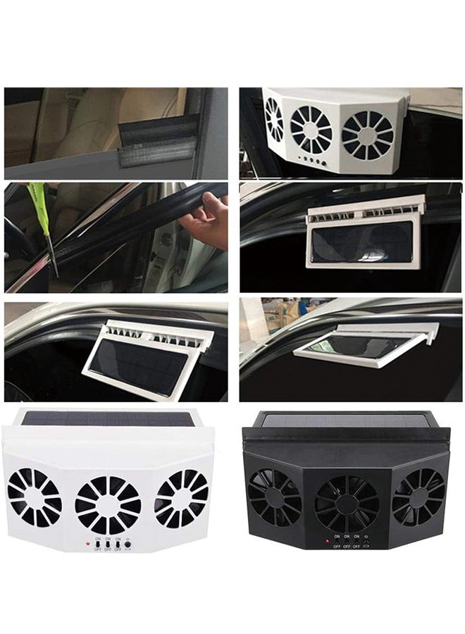Generic Car Solar Powered Window Exhaust Fan,Car Air Purifier,Car Solar Power Air Vent Radiator Fans for Backseat or Frontseat,Vehicle Ventilation Fan(White)  - Image 3