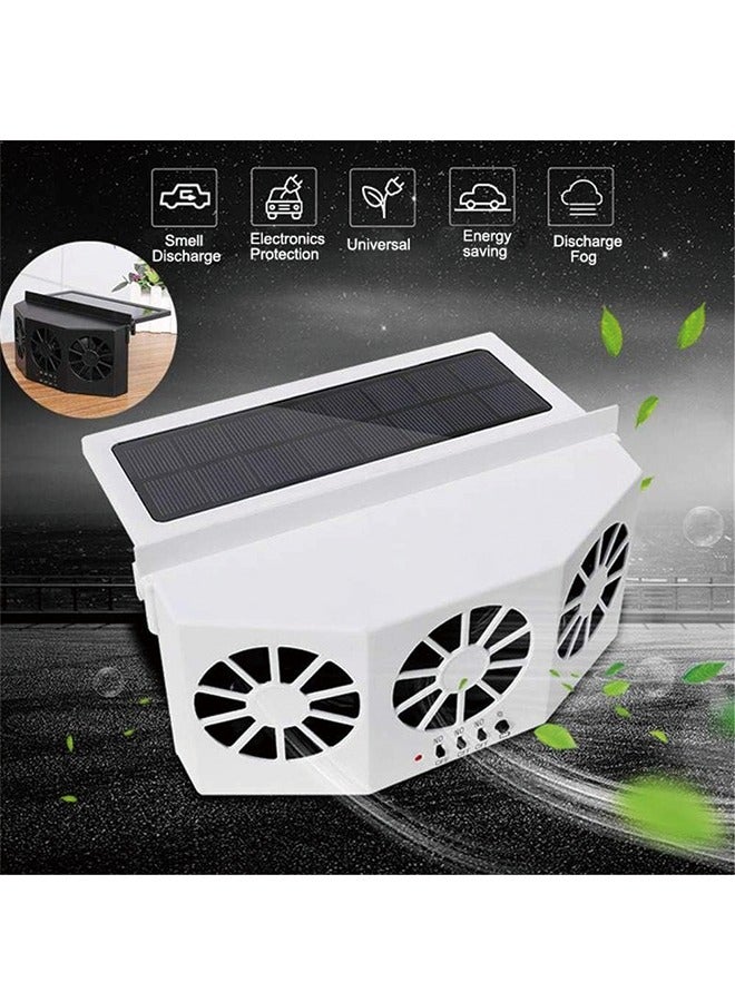 Generic Car Solar Powered Window Exhaust Fan,Car Air Purifier,Car Solar Power Air Vent Radiator Fans for Backseat or Frontseat,Vehicle Ventilation Fan(White)  - Image 5