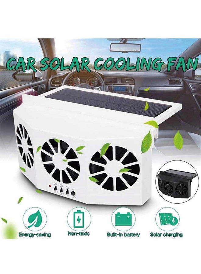Generic Car Solar Powered Window Exhaust Fan,Car Air Purifier,Car Solar Power Air Vent Radiator Fans for Backseat or Frontseat,Vehicle Ventilation Fan(White)  - Image 4