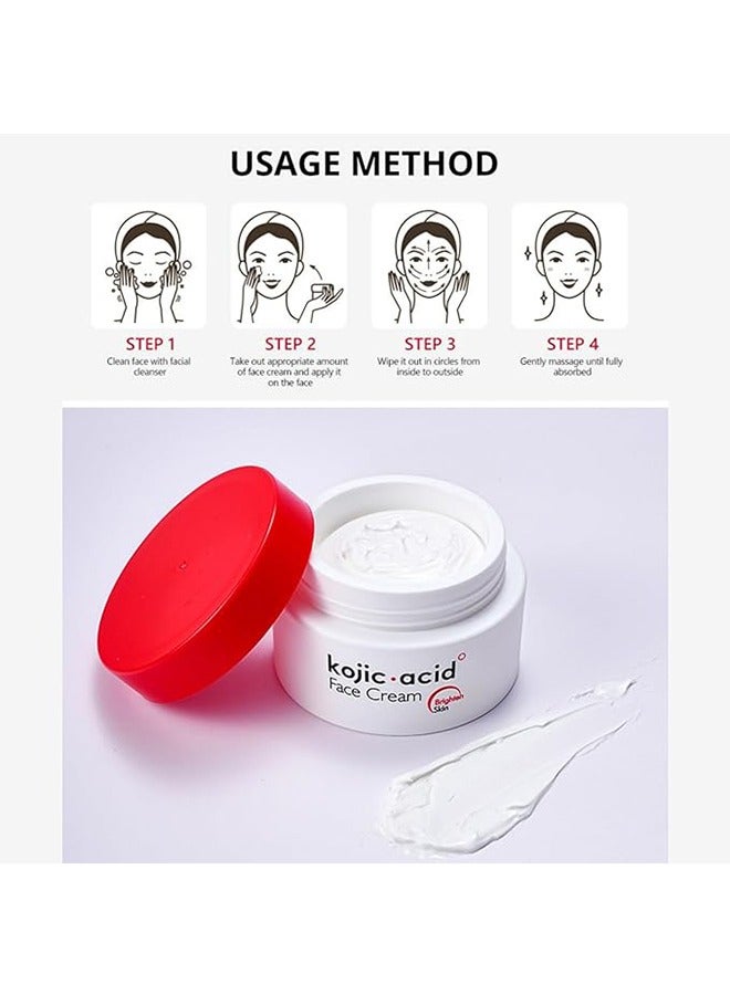 GUANJING Kojic Acid Face Cream 50g, Moisturizing Hydrate and Nourish the Skin, Lightweight Non-Greasy Deep Penetration Anti-Aging，Spots Or Acne Scars In A Effective Way - Image 4