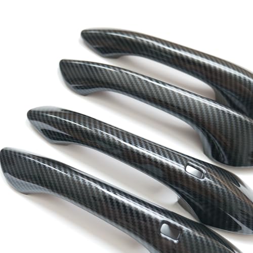 CYAuto Chrome Carbon Fiber Gloss Black Exterior Door Handle Cover Trims for Chevy TRAX 2024 2025 Buick Envista 2024 2025 Carbon Fiber Style - Image 3