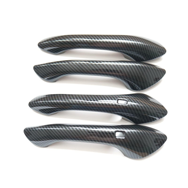 CYAuto Chrome Carbon Fiber Gloss Black Exterior Door Handle Cover Trims for Chevy TRAX 2024 2025 Buick Envista 2024 2025 Carbon Fiber Style - Image 2
