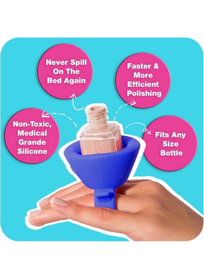 Tweexy Wearable Nail Polish Holder Ring - Ideal Gift for Teenage Girls - Nail Polish Holder Stand for Manicure & Pedicure, Fingernail Painting - Nail Polish Accessories (Sapphire Night) - Image 3
