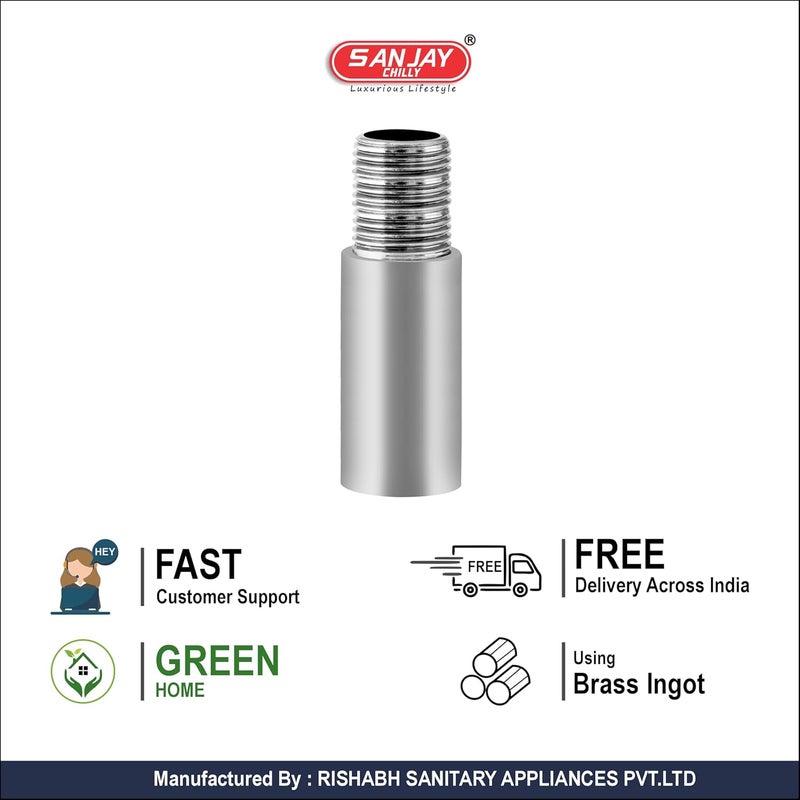 SANJAY CHILLY Brass Extension Nipple for Bathroom Kitchen Plumbing Hardware Tools Pipe Fittings, Nipple Extention Connector Fitting Hex Bushing Adapter Nipple for Pipe Fittings (Full Brass 4 Inch) - Image 4