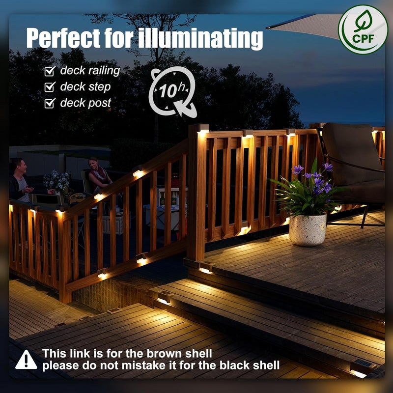 SOLPEX Solar Deck Lights Outdoor 16 Pack, Solar Step Lights Waterproof Led Solar lights for Outdoor Stairs, Step , Fence, Yard, Patio, and Pathway(Warm White) - Image 2