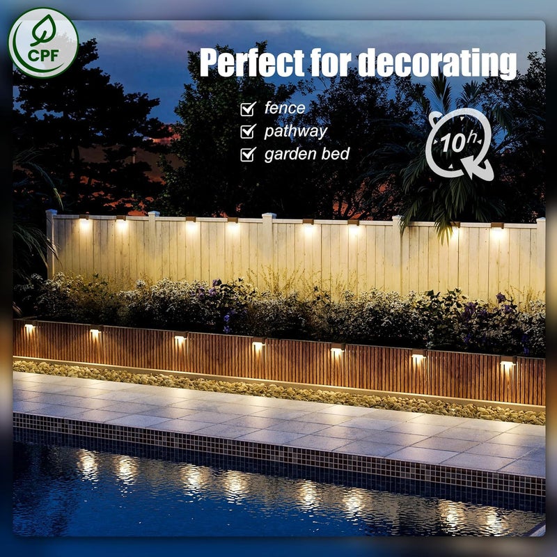SOLPEX Solar Deck Lights Outdoor 16 Pack, Solar Step Lights Waterproof Led Solar lights for Outdoor Stairs, Step , Fence, Yard, Patio, and Pathway(Warm White) - Image 5