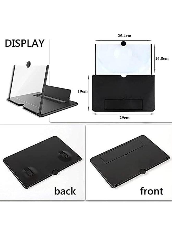 Smartphone Screen Magnifier Hd Mobile Phone Amplifier Stand 14 Inch 3D Foldable Amplifier For Cell Phone With Adjustable Angle Portable Push Pull Design For All Smartphone Black