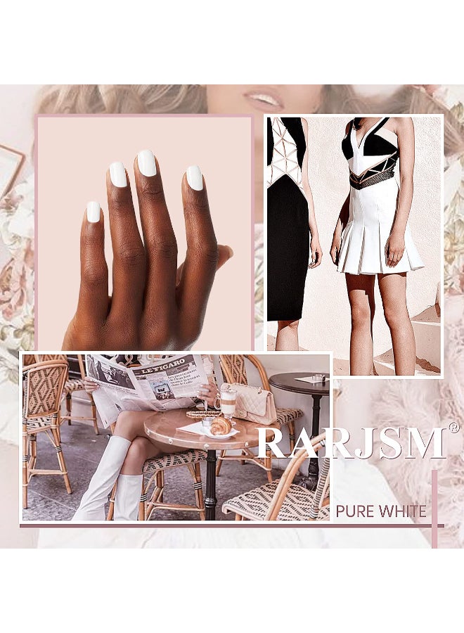 RARJSM Pure White Gel Nail Polish 15ml Soak Off UV LED Nail Gel Polish Nail Art French Manicure Solid White Salon DIY at Home Curing Required 1 Piece Single Bottle 05 Floz - Image 3