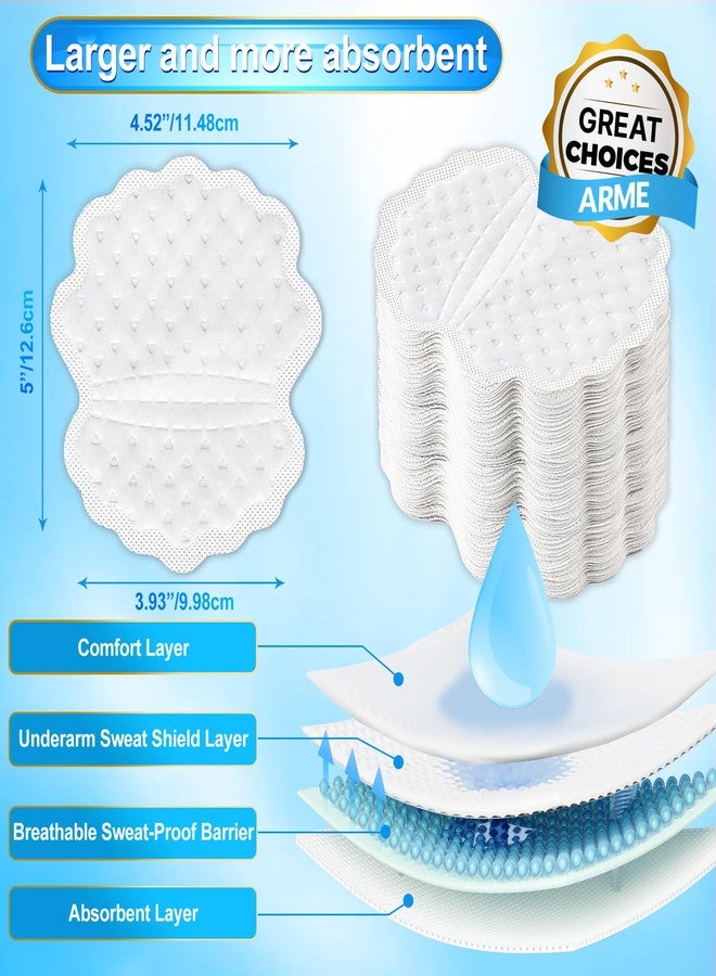 Arme Armpit Sweat Pads, 180 Pcs Wider and larger Underarm Sweat Pads for Men Hyperhidrosis, Disposable Sweat Pads for Under Arms, Sweat Free Armpit Protection for Outdoor Work Meeting - Image 2