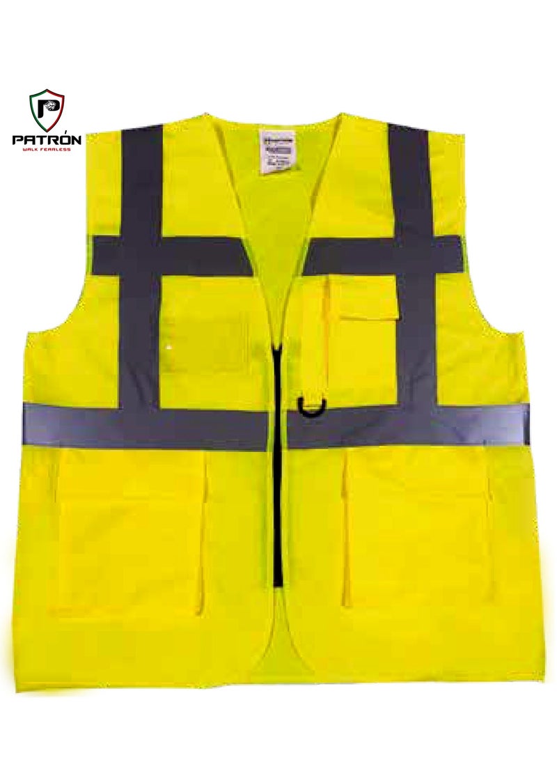Patron High Quality Reflexctive Fabric With Hi Vis Tape Vest In Light Weight, Wind & Moisture Resistant - Image 1