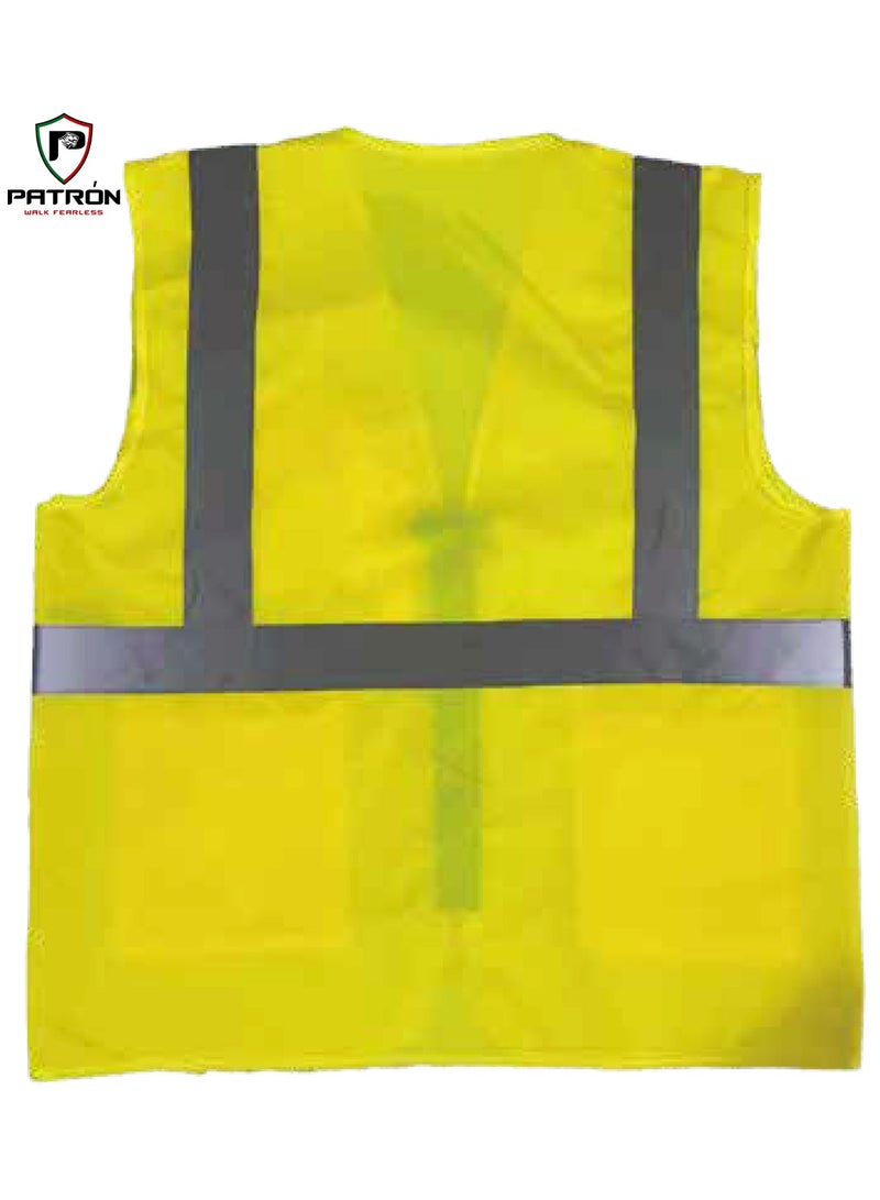 Patron High Quality Reflexctive Fabric With Hi Vis Tape Vest In Light Weight, Wind & Moisture Resistant - Image 2