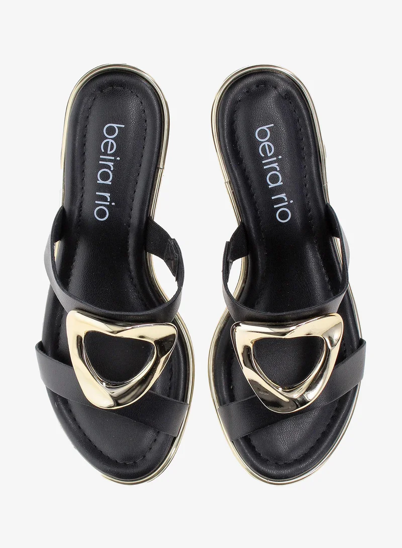 Beira Rio Black Beira Rio Women’s Flat Summer Footwear – Lightweight Slip-On Comfort with Stylish Casual Design for Women | Best Price UAE