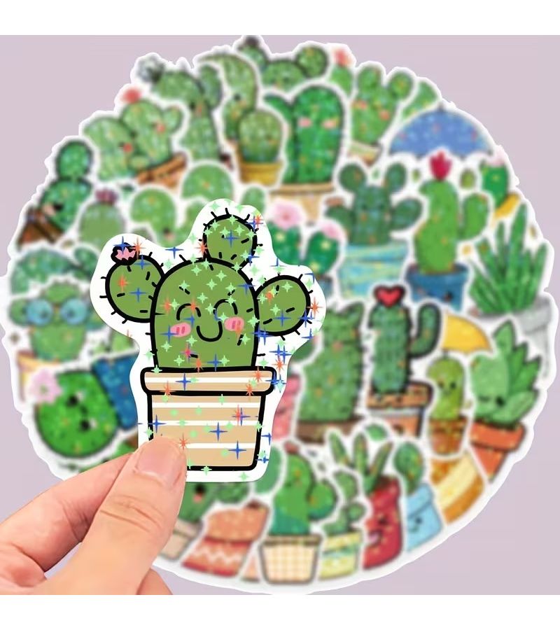 50pcs Cactus Paradise Graffiti Sticker Set For Notebooks Laptops - Image 4