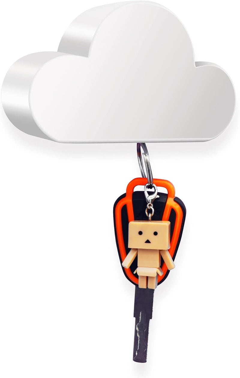 Meyerascal White Cloud Magnetic Key Holder for Wall, Strong Magnetic to Securely Hang Multiple Keys and Keychain, Novelty Cute Home Decorations, Easy to Install and Convenient to Use. (White) - Image 1