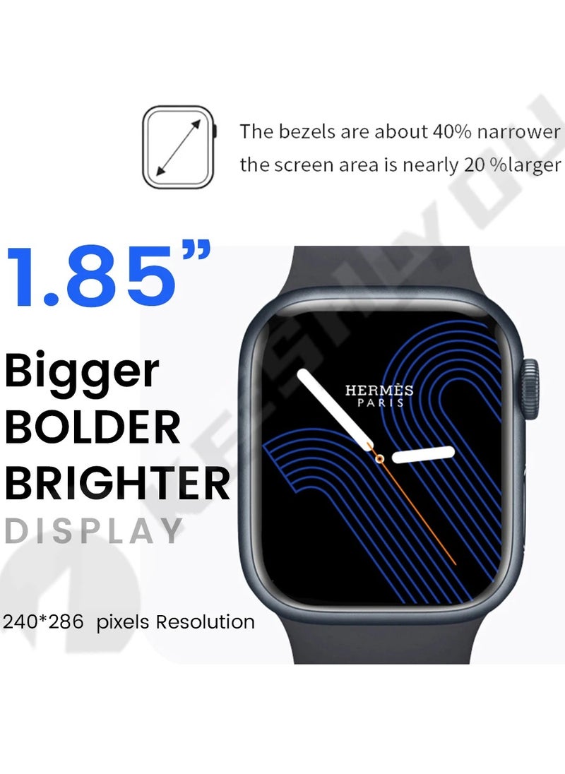 AROAQ - Smart Watch 8 Max, 1.85" Large Display Bluetooth Call Smart Watch, Wireless Charging Waterproof Smart Health Monitoring Watch, Sleep Monitoring Durable Wrist Watch With Multiple Sports Mode, (Silver) - Image 1