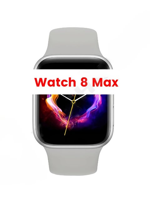 Smart Watch 8 Max, 1.85" Large Display Bluetooth Call Smart Watch, Wireless Charging Waterproof Smart Health Monitoring Watch, Sleep Monitoring Durable Wrist Watch With Multiple Sports Mode, (Silver)