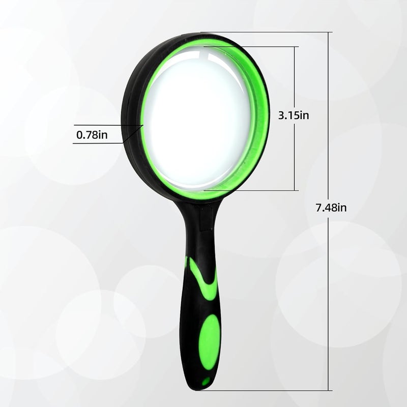 Ueixieo Magnifying Glass75mm 10X Handheld Reading Magnifier for Seniors & Kids, Magnifying Glass for Book Newspaper Reading, Kids Nature Hobby and Science - Image 1