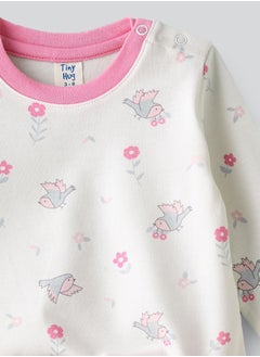 Tiny Hug Baby Girl Bird Print T-shirt and Leggings Set  - Image 4