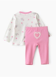 Tiny Hug Baby Girl Bird Print T-shirt and Leggings Set  - Image 2