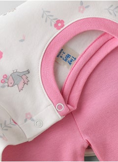 Tiny Hug Baby Girl Bird Print T-shirt and Leggings Set  - Image 3
