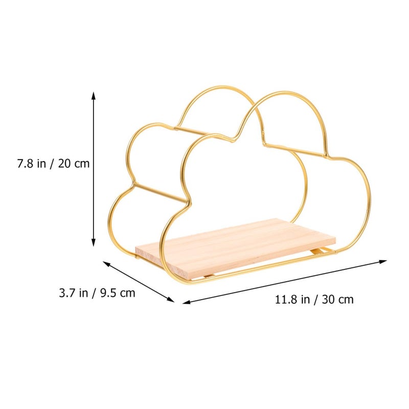 Large Gold Metal Cloud Shaped Floating Wall Shelf Nordic Style Storage Rack - Image 4