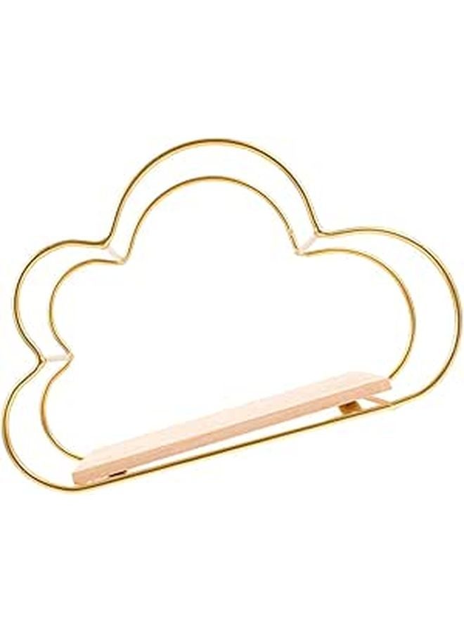 Large Gold Metal Cloud Shaped Floating Wall Shelf Nordic Style Storage Rack - Image 1