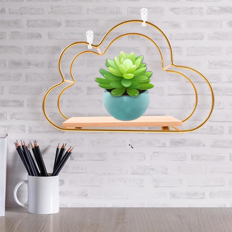 Large Gold Metal Cloud Shaped Floating Wall Shelf Nordic Style Storage Rack - Image 5