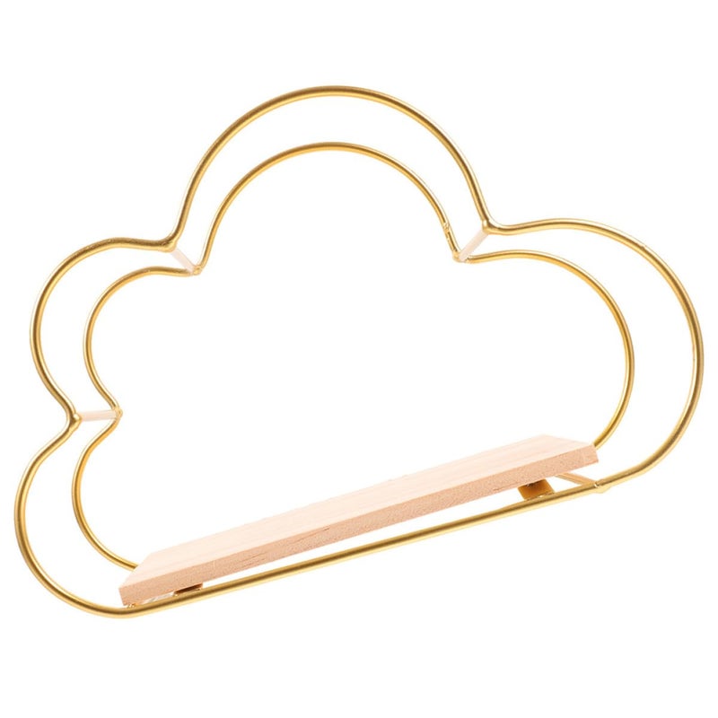 Large Gold Metal Cloud Shaped Floating Wall Shelf Nordic Style Storage Rack - Image 2