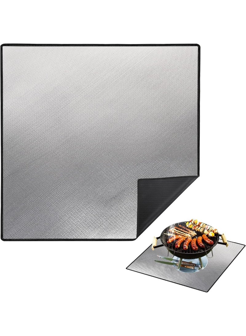 سوفام 40"فوطة حريق مربعة لأنابيب ومشاوي الحريق في الهواء الطلق -فولاذ عالي القوة مقاوم للحرارة من 4 طبقات، غطاء باتيو سطح مقاوم للماء، مناسب لحفر الاحتراق الخشبية، شواية الشواء ومواقد التدخين. - Image 1