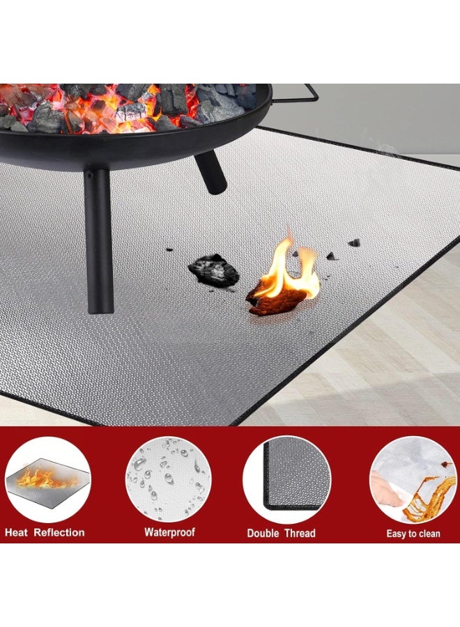 سوفام 40"فوطة حريق مربعة لأنابيب ومشاوي الحريق في الهواء الطلق -فولاذ عالي القوة مقاوم للحرارة من 4 طبقات، غطاء باتيو سطح مقاوم للماء، مناسب لحفر الاحتراق الخشبية، شواية الشواء ومواقد التدخين. - Image 5