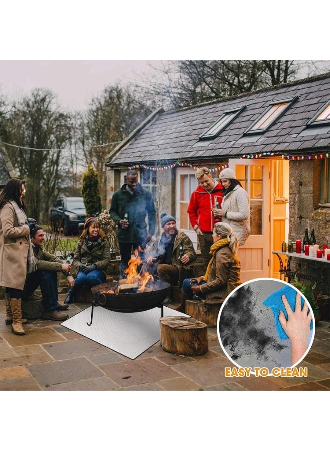 سوفام 40"فوطة حريق مربعة لأنابيب ومشاوي الحريق في الهواء الطلق -فولاذ عالي القوة مقاوم للحرارة من 4 طبقات، غطاء باتيو سطح مقاوم للماء، مناسب لحفر الاحتراق الخشبية، شواية الشواء ومواقد التدخين. - Image 3