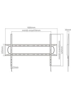 Generic Extra Large Heavy Duty 60 to 100 inch LCD LED Curved and Flat Panel Screen, TV Wall Mount Bracket with Max 900x600mm VESA, Black, 91-LP7369F  - Image 4