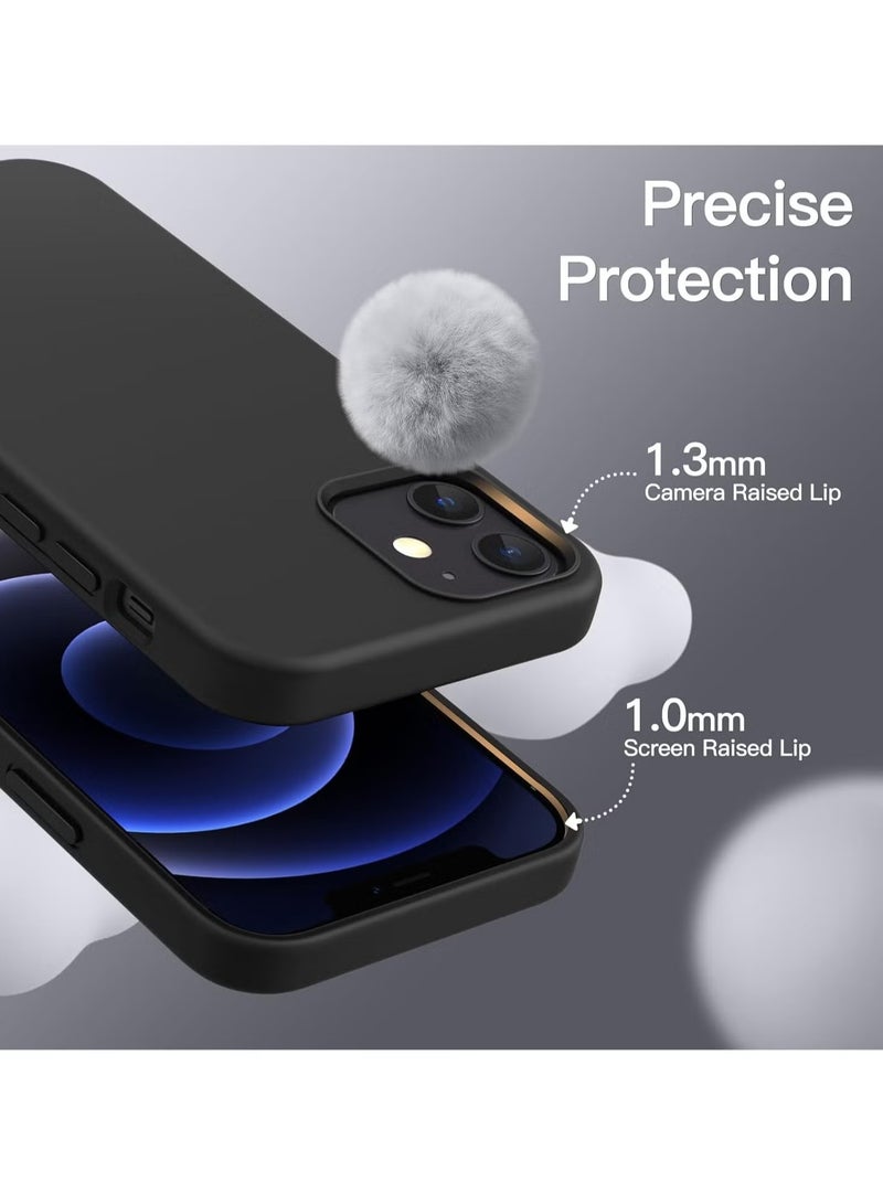DUSALA iPhone 12 Case, iPhone 12 Pro Liquid Silicone Phone Case for iPhone 12/12 Pro 6.1 Inch, Colorful Silky-Soft Protective Cover (Black) - Image 3
