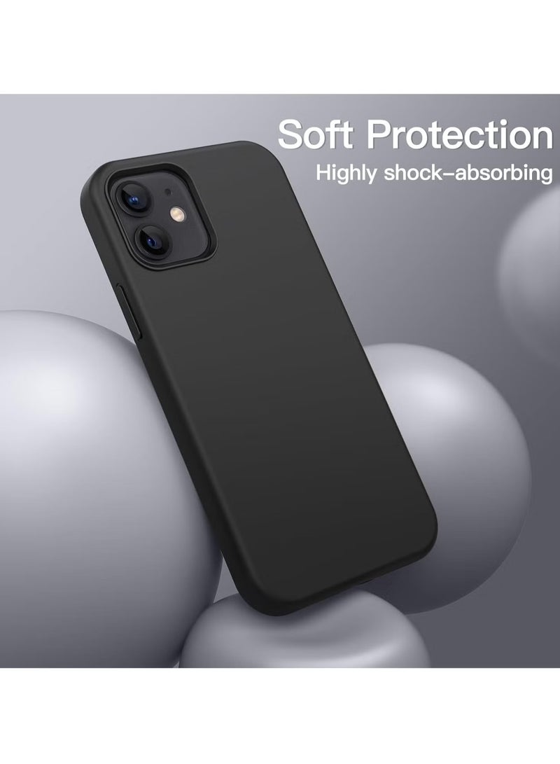 DUSALA iPhone 12 Case, iPhone 12 Pro Liquid Silicone Phone Case for iPhone 12/12 Pro 6.1 Inch, Colorful Silky-Soft Protective Cover (Black) - Image 4