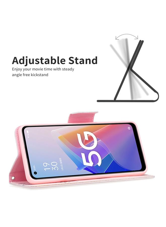 اس-توب جراب هاتف جلدي بنمط رسم ملون لهاتف OPPO A96 5G - Image 4