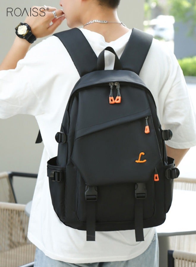 Men's Fashion Computer Backpack Large Capacity Personalized Design Travel Backpack Usb Charging Hole Side Shoulder Strap Adjustable Backpack