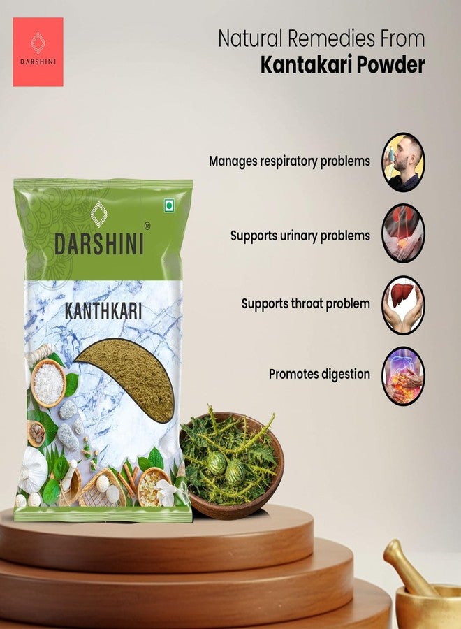 Darshini Kanthkari Powder 200 gm - Kandankathiri Powder | Kateri Kateli Churna (Solanum Xanthocarpum) | Natural Remedy for Respiratory Wellness | Supports Throat & Seasonal Wellness (Pack of 1) - Image 3