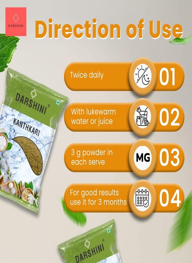 Darshini Kanthkari Powder 200 gm - Kandankathiri Powder | Kateri Kateli Churna (Solanum Xanthocarpum) | Natural Remedy for Respiratory Wellness | Supports Throat & Seasonal Wellness (Pack of 1) - Image 4
